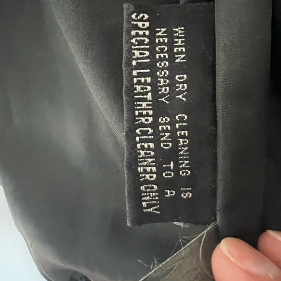 90’s Black Georgetown Leather Design Jacket Large - Picture 3 of 4